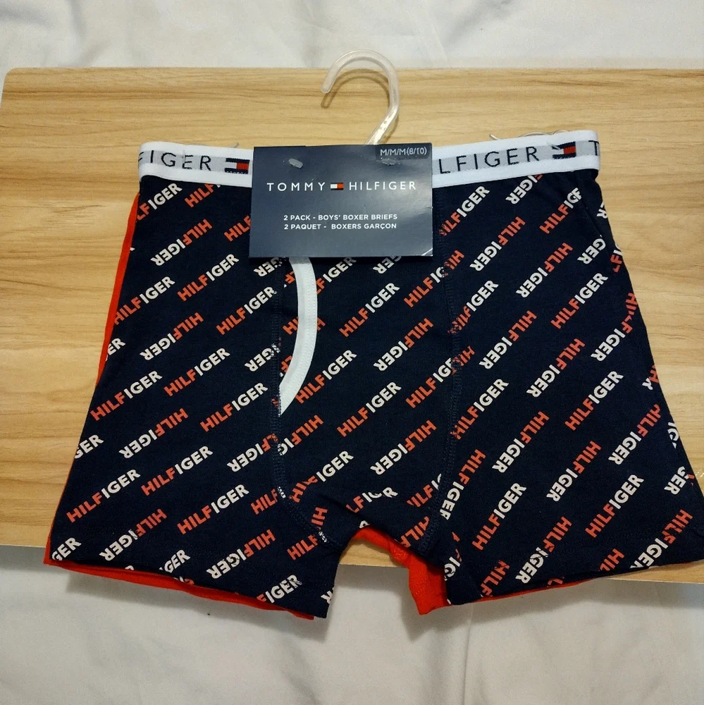 Tommy Hilfiger Boy's 2 Pack Boxer Briefs  Medium 8/10 NWT